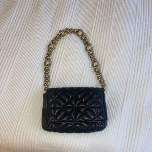 zara chain quilted black bag